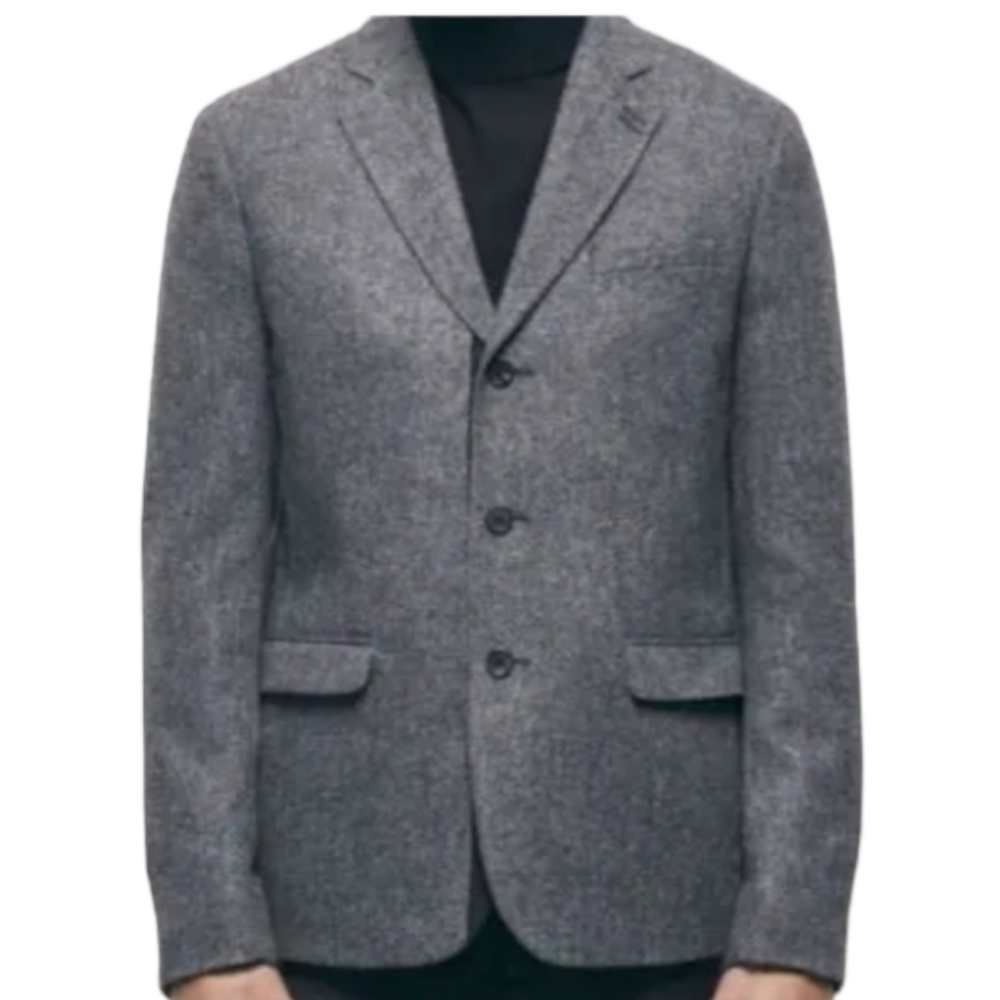 The Kooples Gray Patterned Wool Jacket Size 50 New - image 2